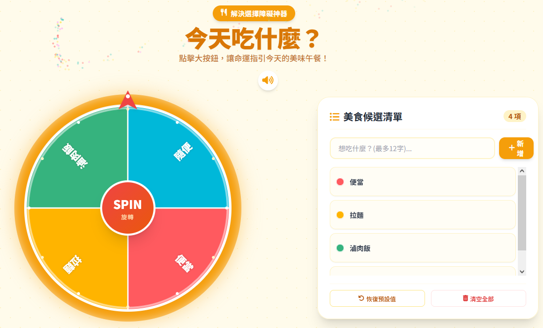 午餐轉盤示範